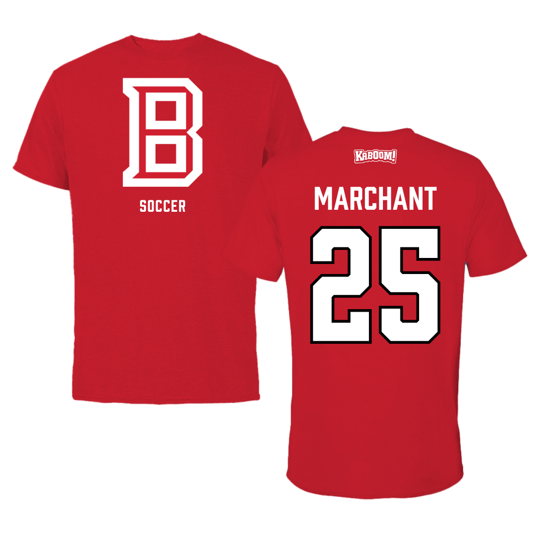 Bradley University Soccer Red Block Performance Tee - #25 Christopher Marchant