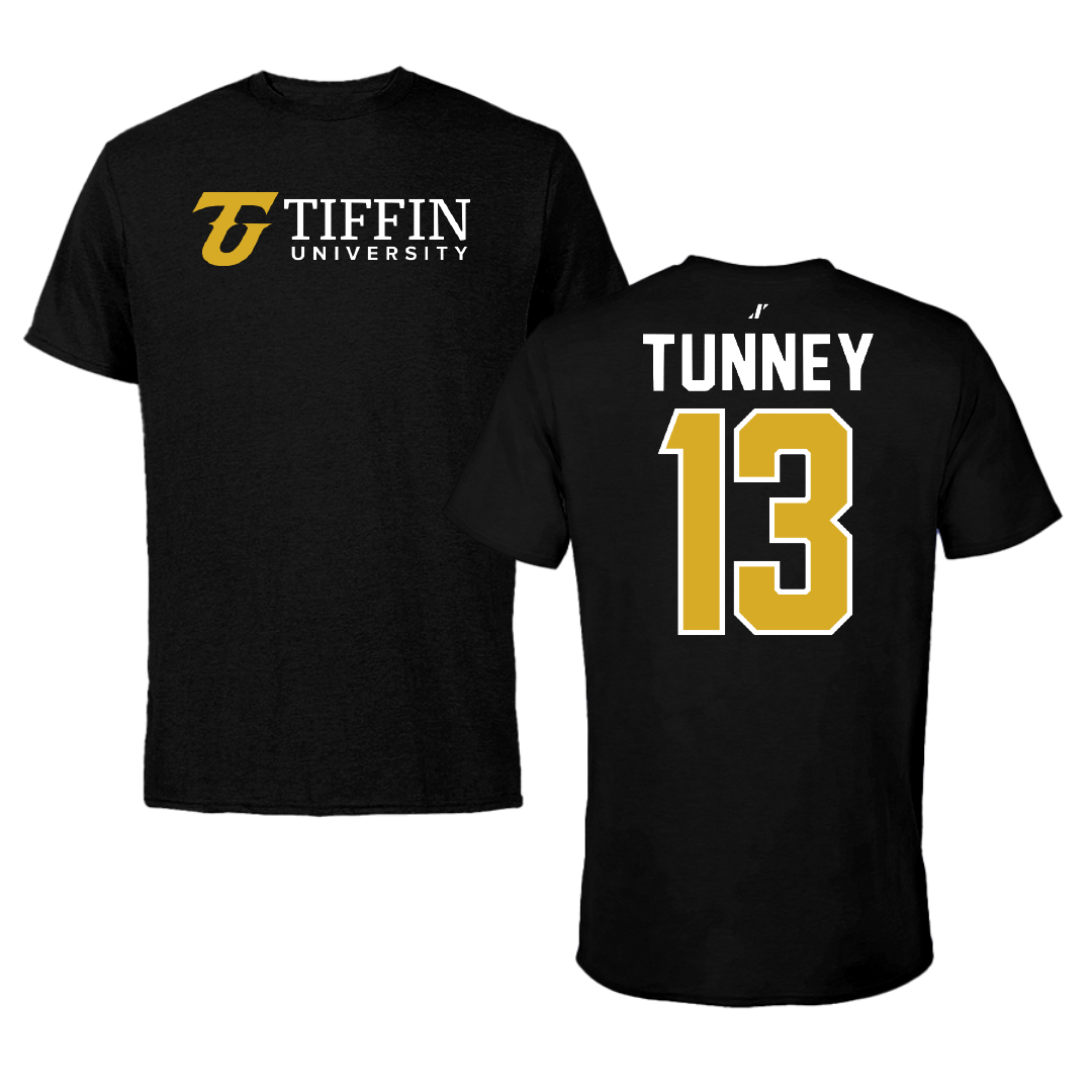 Tiffin University Soccer Black Tee - #13 Cian Tunney