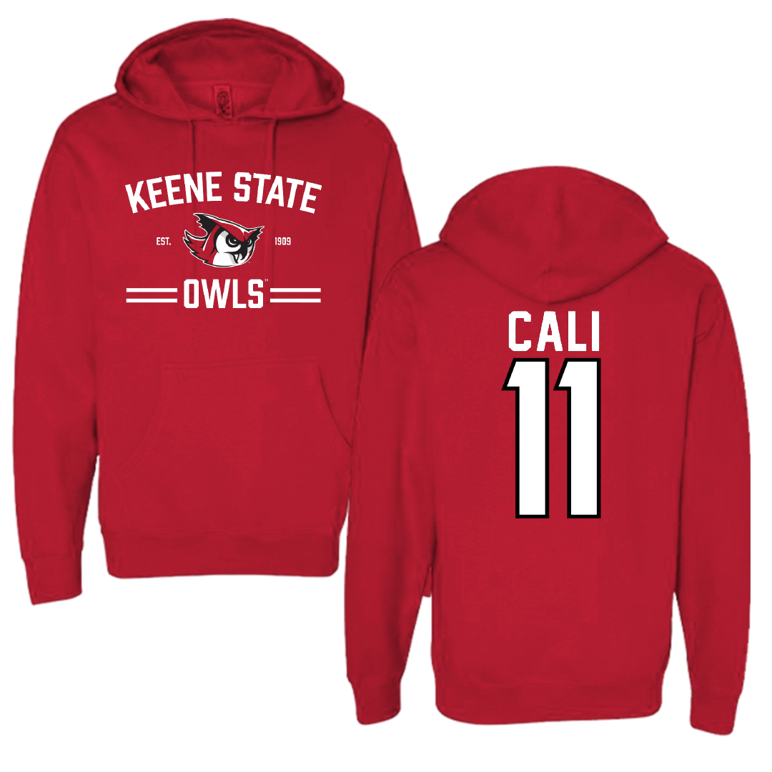 Keene State College Baseball Red General Hoodie - #11 Evan Cali