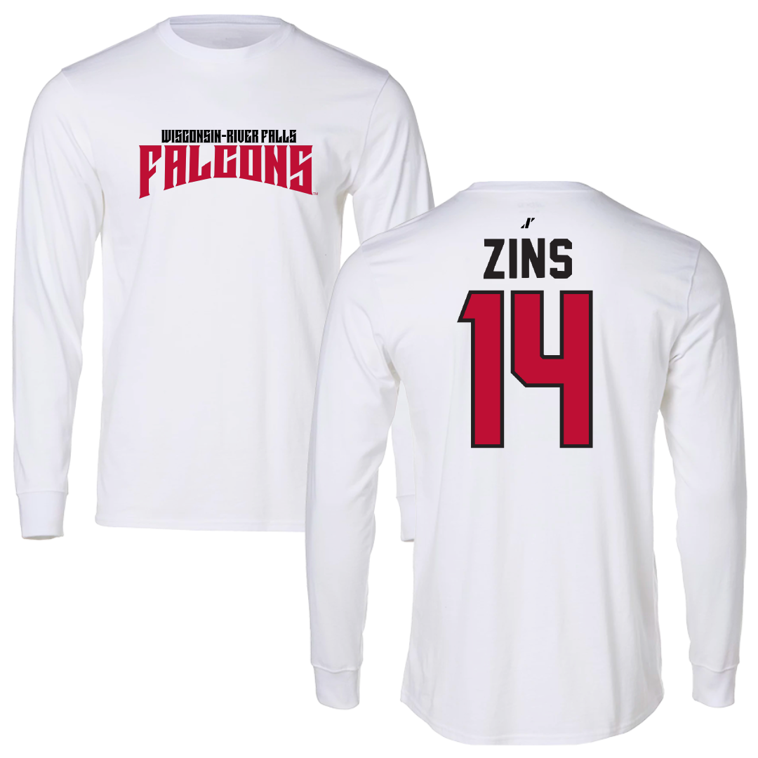 University of Wisconsin-River Falls Soccer White Classic Performance Long Sleeve - #14 Macy Zins