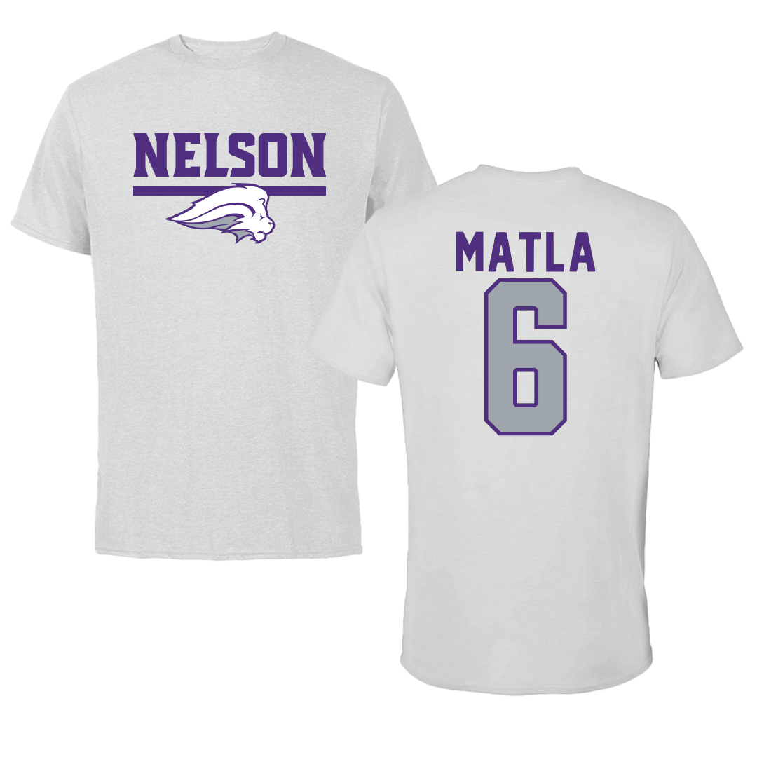 Nelson University Soccer Light Gray Performance Tee - #6 Omolemo Matla