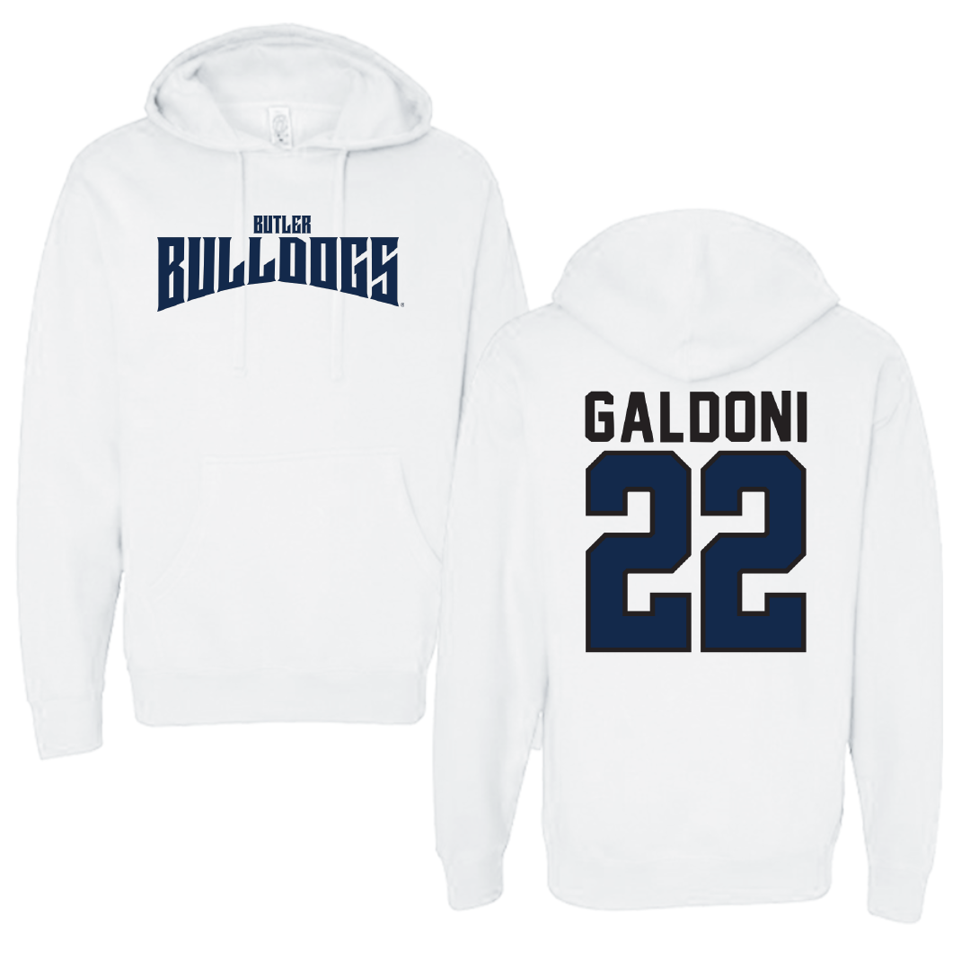 Butler University Baseball White Classic Hoodie - #22 Adam Galdoni