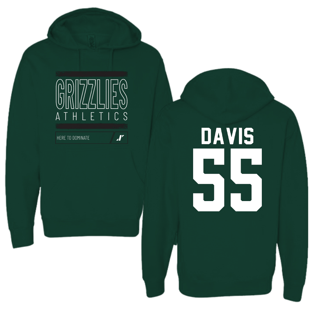 Adams State University Softball Forest Green Dominate Hoodie - #55 Aubree Davis