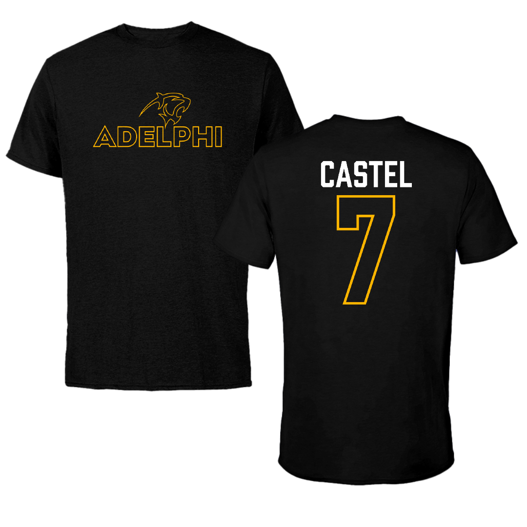 Adelphi University Soccer Black Performance Tee - #7 Victor Castel