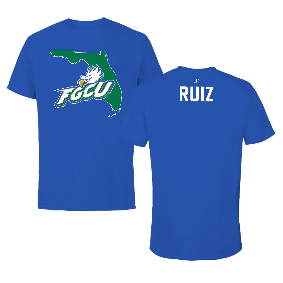 Florida Gulf Coast University Golf Blue State Performance Tee - Sacha Ruiz