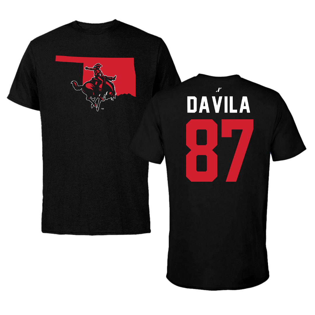 Northwestern Oklahoma State University Football Black State Performance Tee - #87 Gabriel Davila