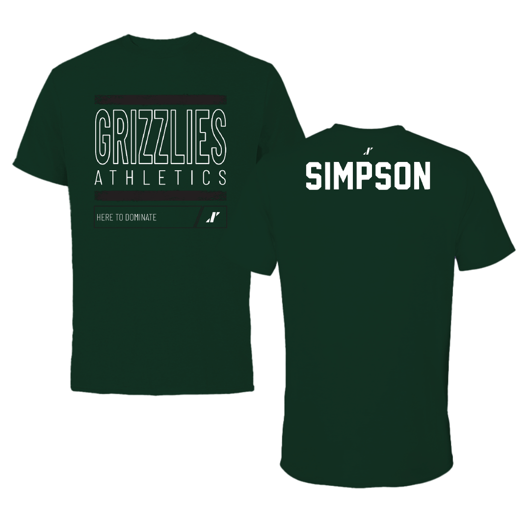 Adams State University TF and XC Forest Green Dominate Performance Tee - Keirryse Simpson