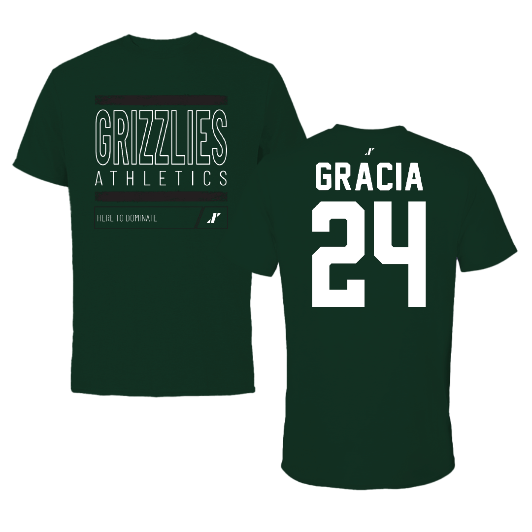 Adams State University Baseball Forest Green Dominate Performance Tee - #24 Chris Gracia