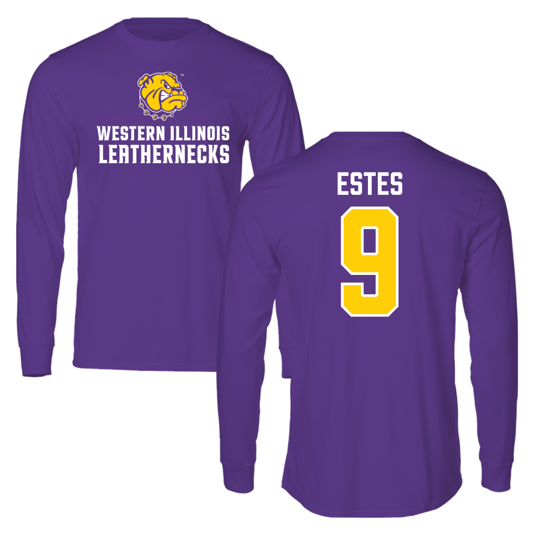 Western Illinois University Volleyball Purple Performance Long Sleeve - #9 Hillary Estes