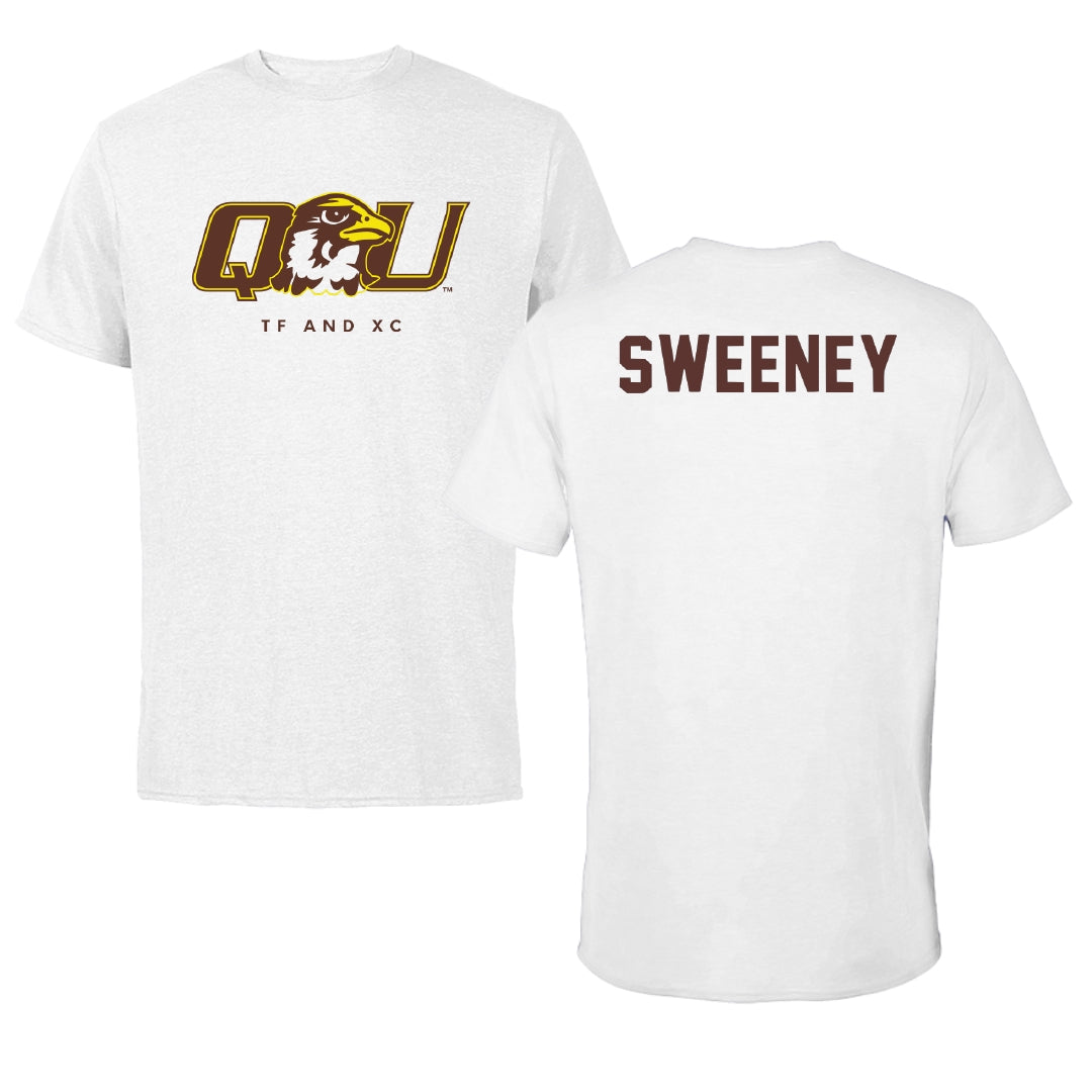 Quincy University TF and XC White Tee - Evan Sweeney
