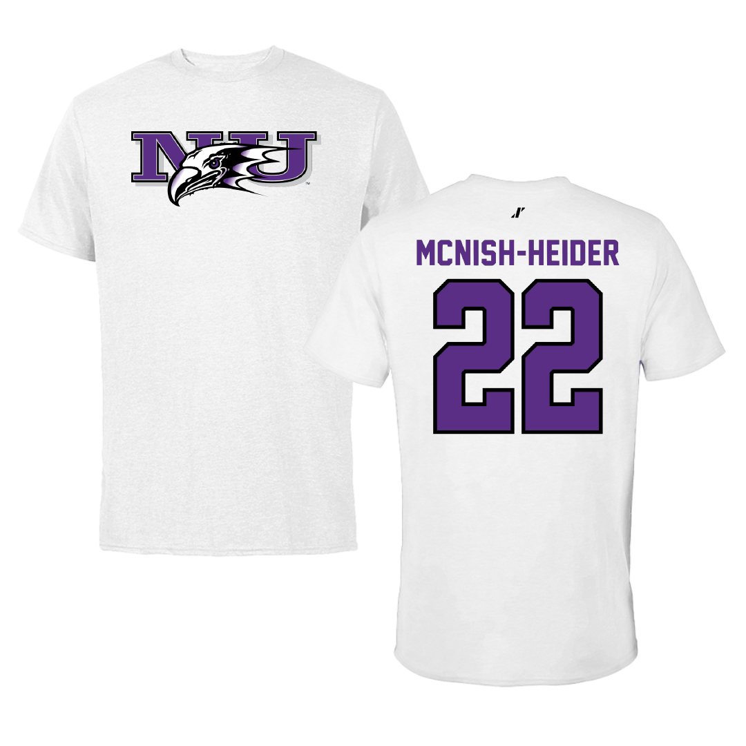 Niagara University Baseball White Performance Tee - #22 Ethan Mcnish-Heider