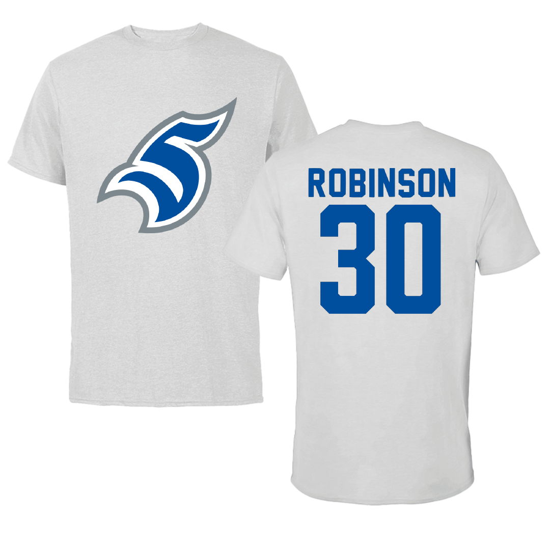 Thomas More University Football Light Gray Tee - #30 Sam Robinson