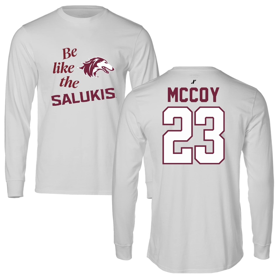 Southern Illinois University at Carbondale Baseball Light Gray Be Like Us Long Sleeve - #23 Jackson McCoy