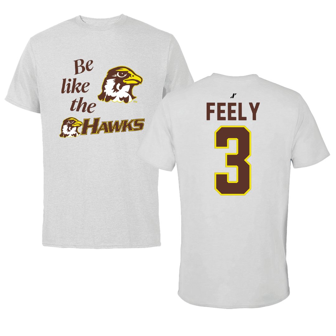 Quincy University Volleyball Light Gray Be Like Us Tee - #3 Dylan Feely