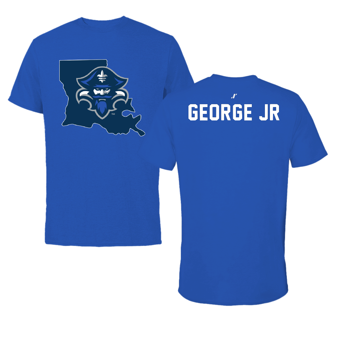 University of New Orleans TF and XC Blue State Performance Tee - Darryl George Jr