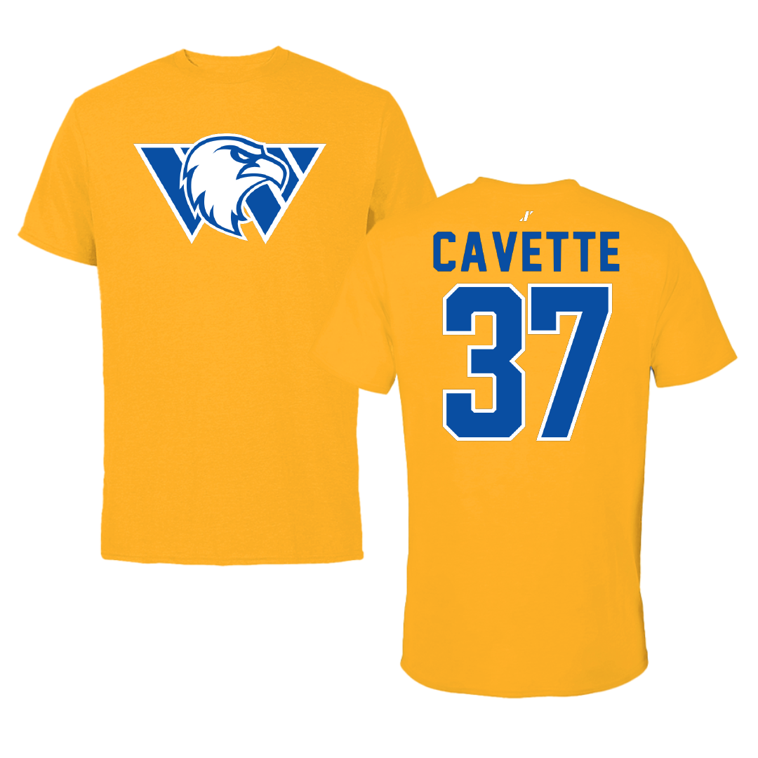Williams Baptist University Baseball Gold Performance Tee - #37 Connor Cavette