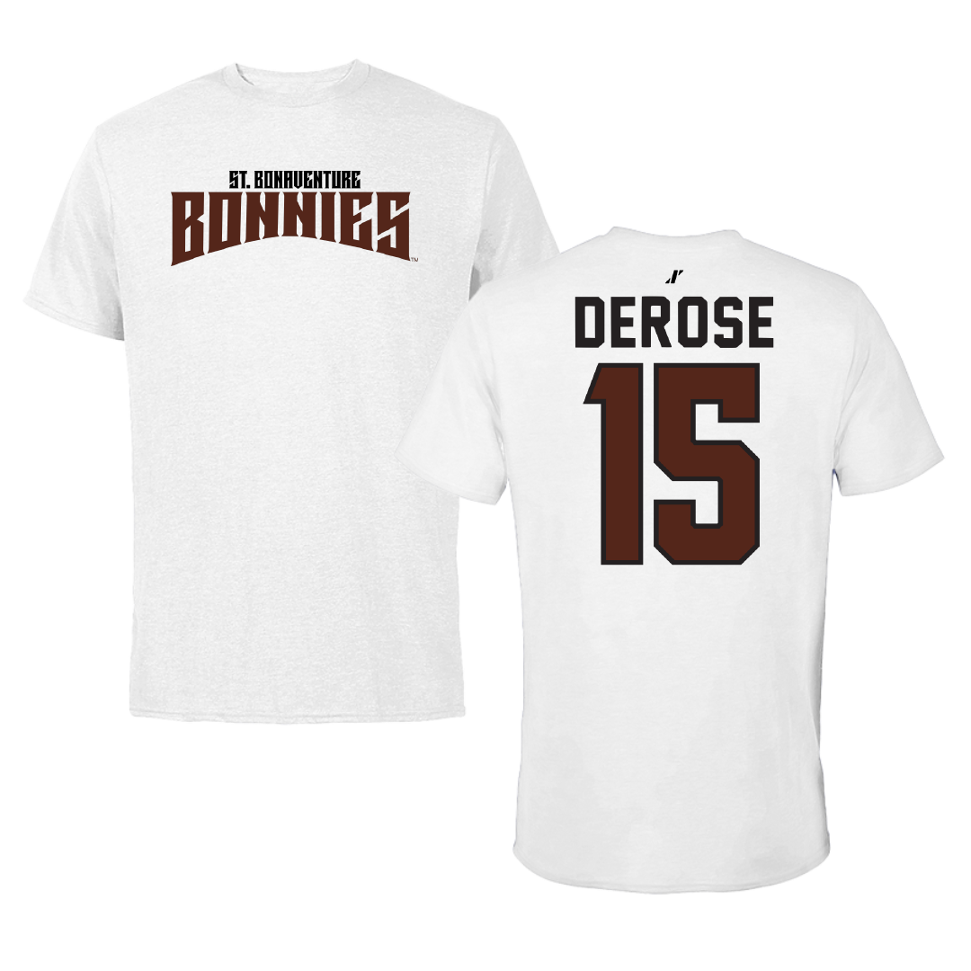 St. Bonaventure University Basketball White Classic Tee - #15 Jack DeRose