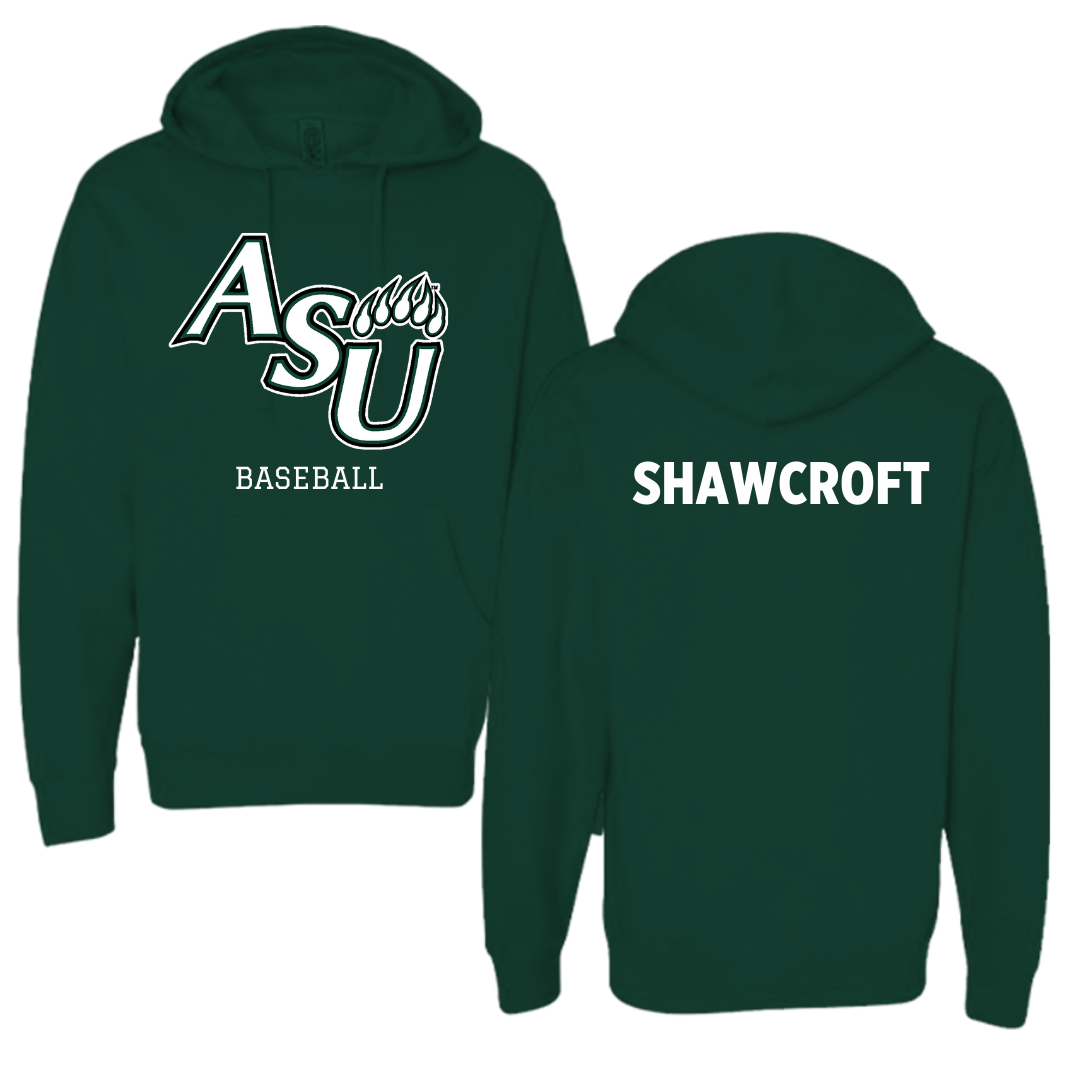 Adams State University Baseball Forest Green Block Hoodie - Byron Shawcroft