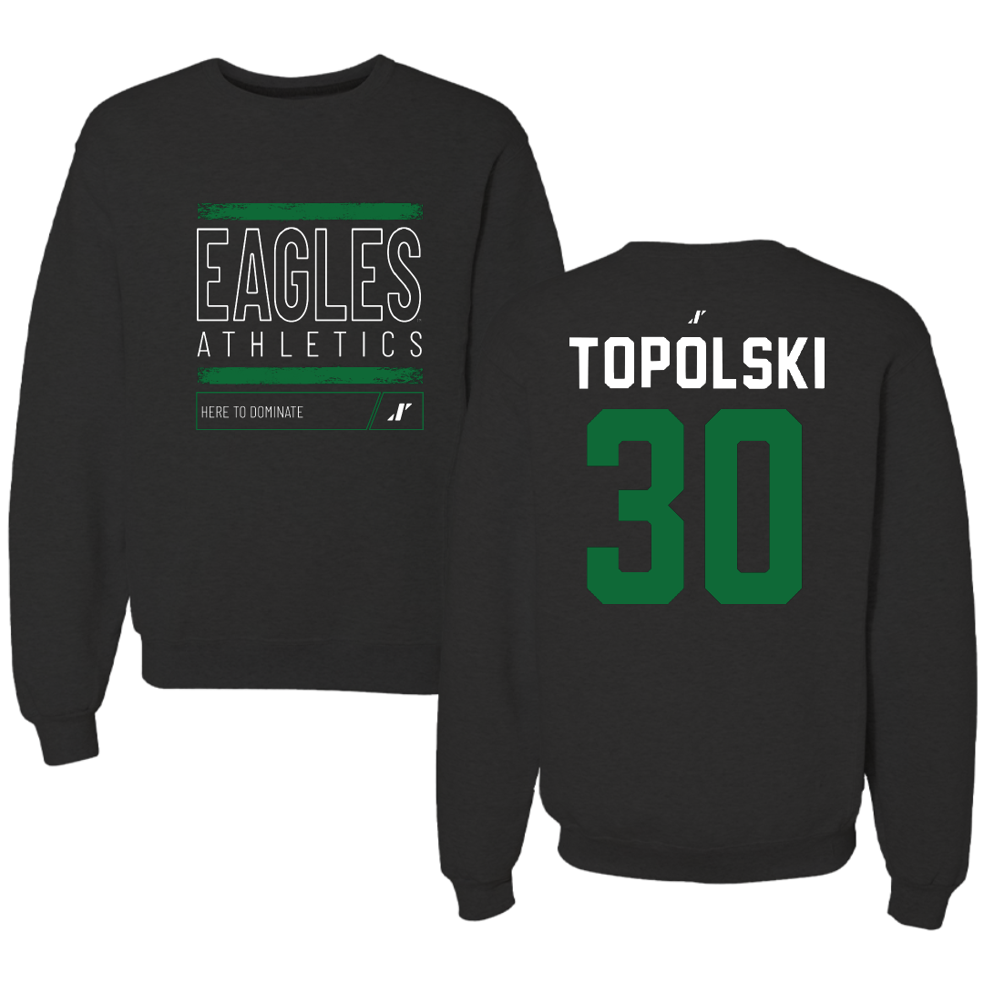 Eastern Michigan University Baseball Black Dominate Crewneck - #30 Jack Topolski
