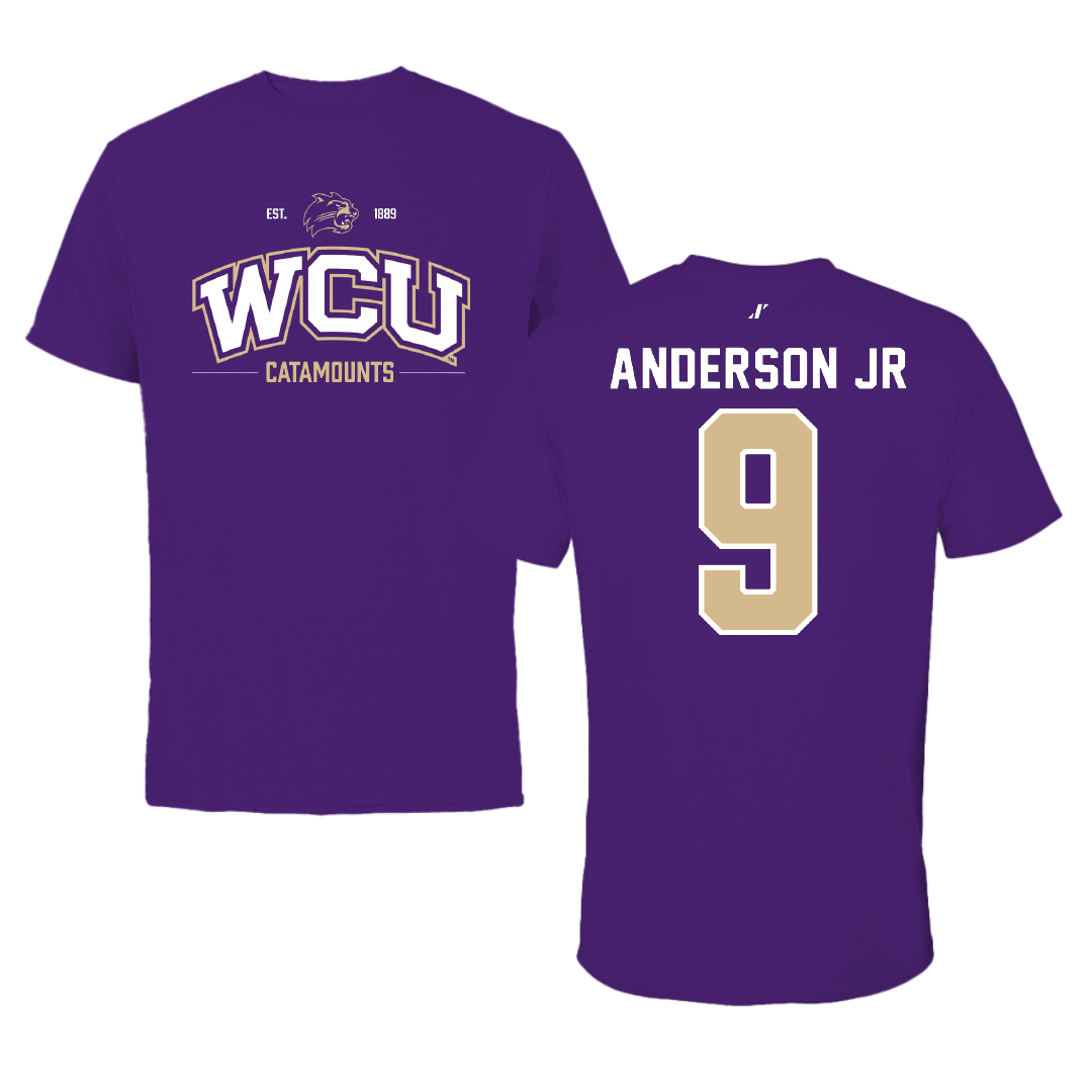 Western Carolina University Football Purple General Tee - #9 Darian Anderson Jr