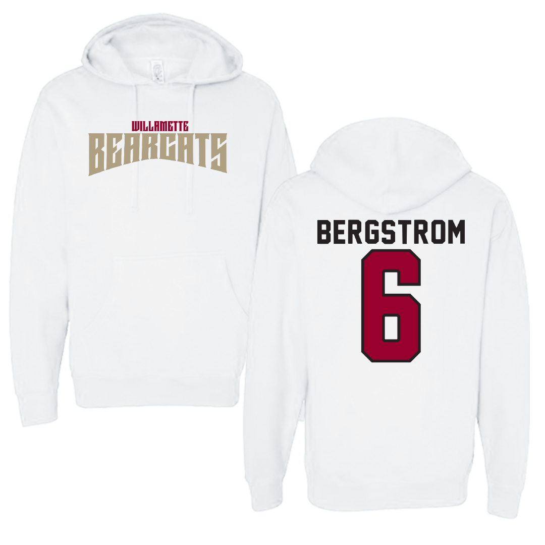 Willamette University Soccer White Classic Hoodie - #6 Stevie Bergstrom