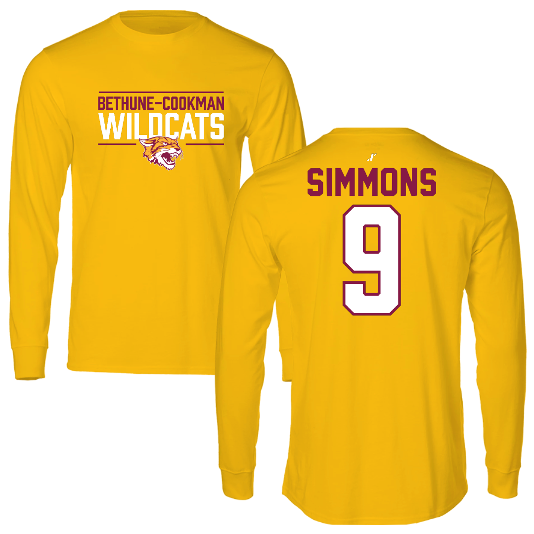 Bethune-Cookman University Volleyball Gold General Performance Long Sleeve - #9 AJ Simmons