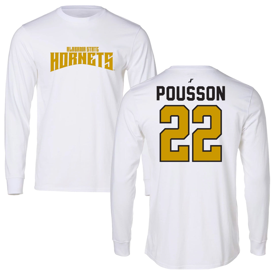 Alabama State University Softball White Classic Long Sleeve - #22 Kohanna Pousson