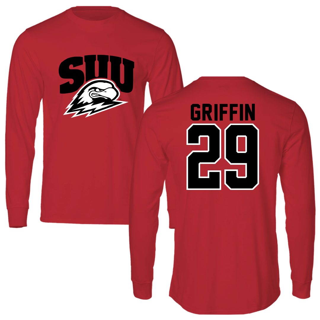 Southern Utah University Football Red Performance Long Sleeve - #29 Elija Griffin