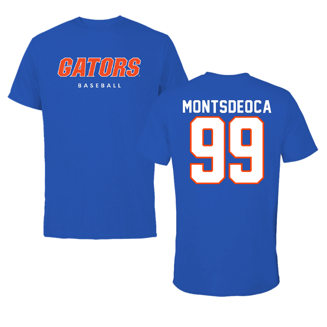 University of Florida Baseball True Royal Performance Tee - #99 Carson Montsdeoca
