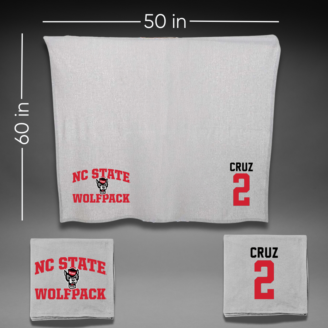 North Carolina State University Soccer Gray Blanket - #2 Ervin Cruz
