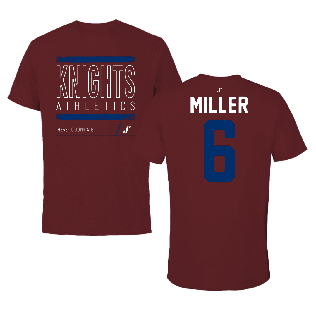 Fairleigh Dickinson University-Metropolitan Campus Baseball Maroon Dominate Tee - #6 Jake Miller