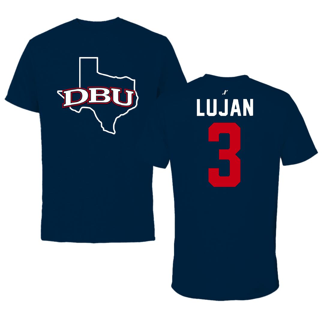 Dallas Baptist University Basketball Navy State Performance Tee - #3 Ricky Lujan