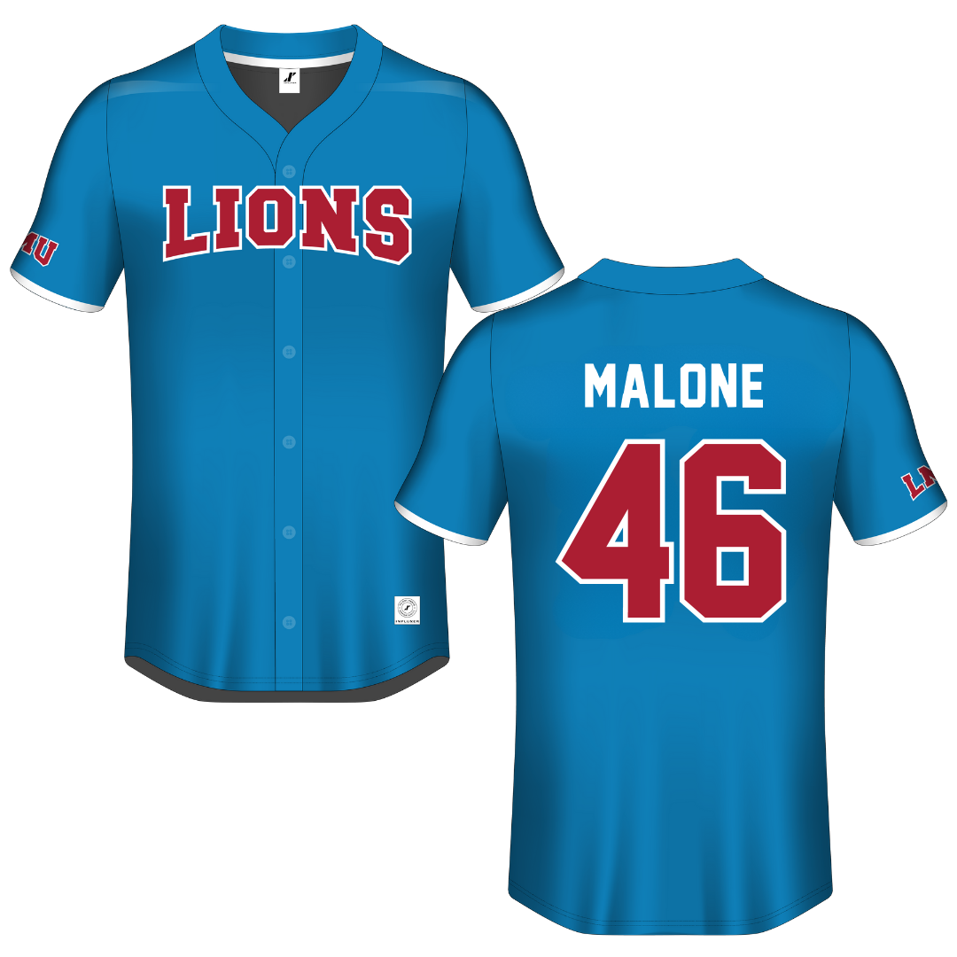 Loyola Marymount University Blue Button-Down Jersey - #46 Noah Malone