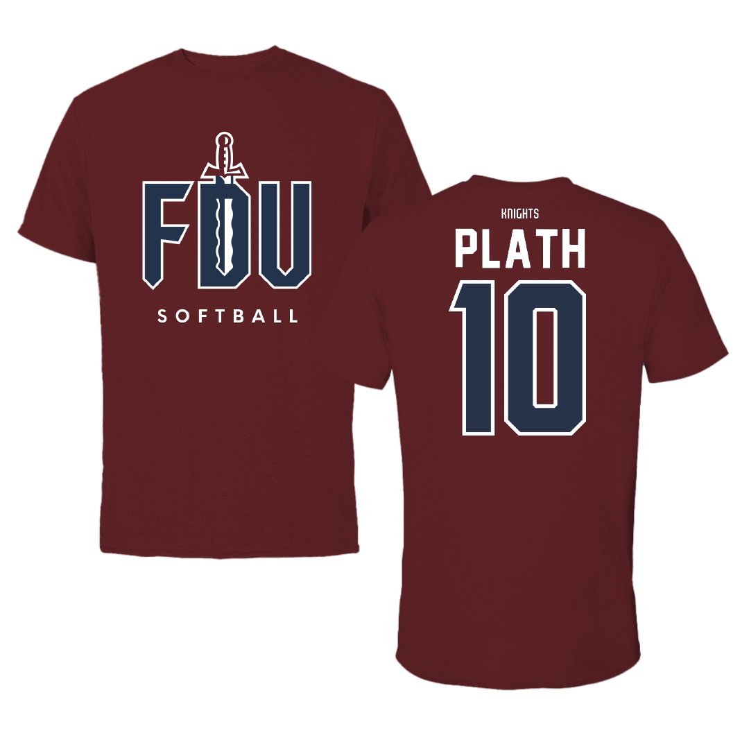 Fairleigh Dickinson University-Metropolitan Campus Softball Maroon Tee - #10 Isabella Plath