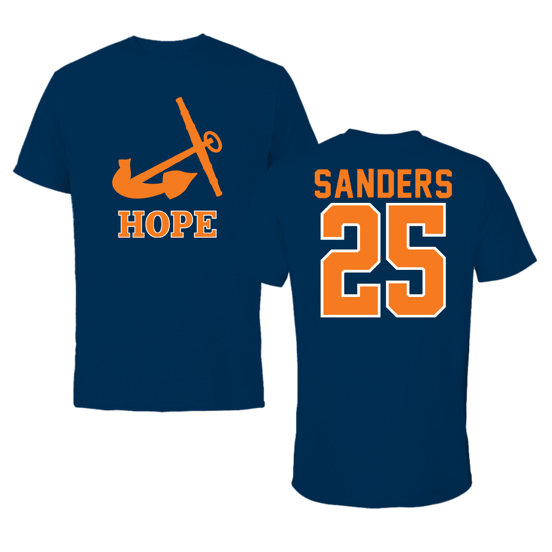 Hope College Basketball Navy Tee - #25 Carson Sanders