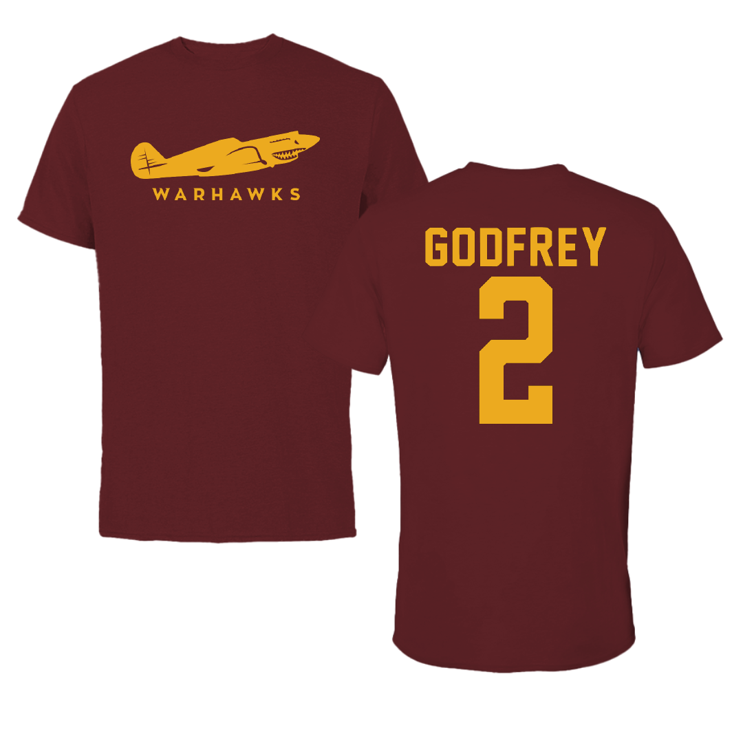 University of Louisiana Monroe Football Maroon Performance Tee - #2 Jacob Godfrey