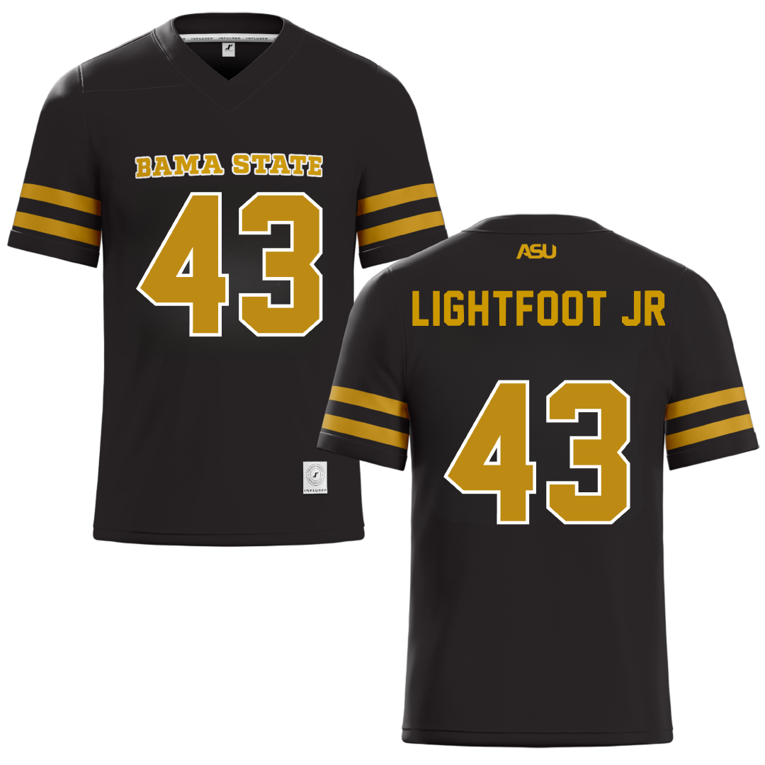 Alabama State University Black Football Jersey - #43 Terrell Lightfoot Jr