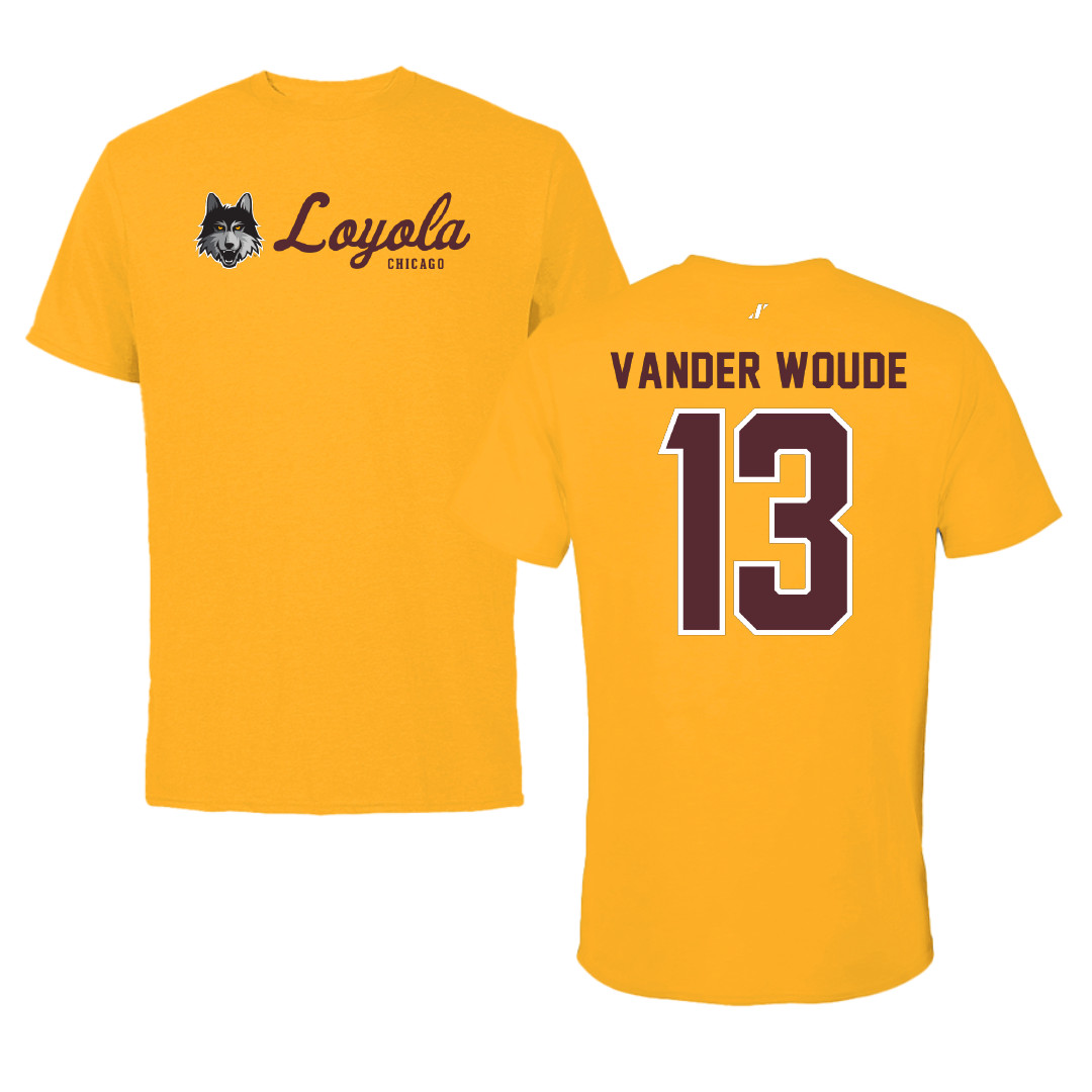 Loyola University-Chicago Softball Gold General Tee - #13 Averi Vander Woude