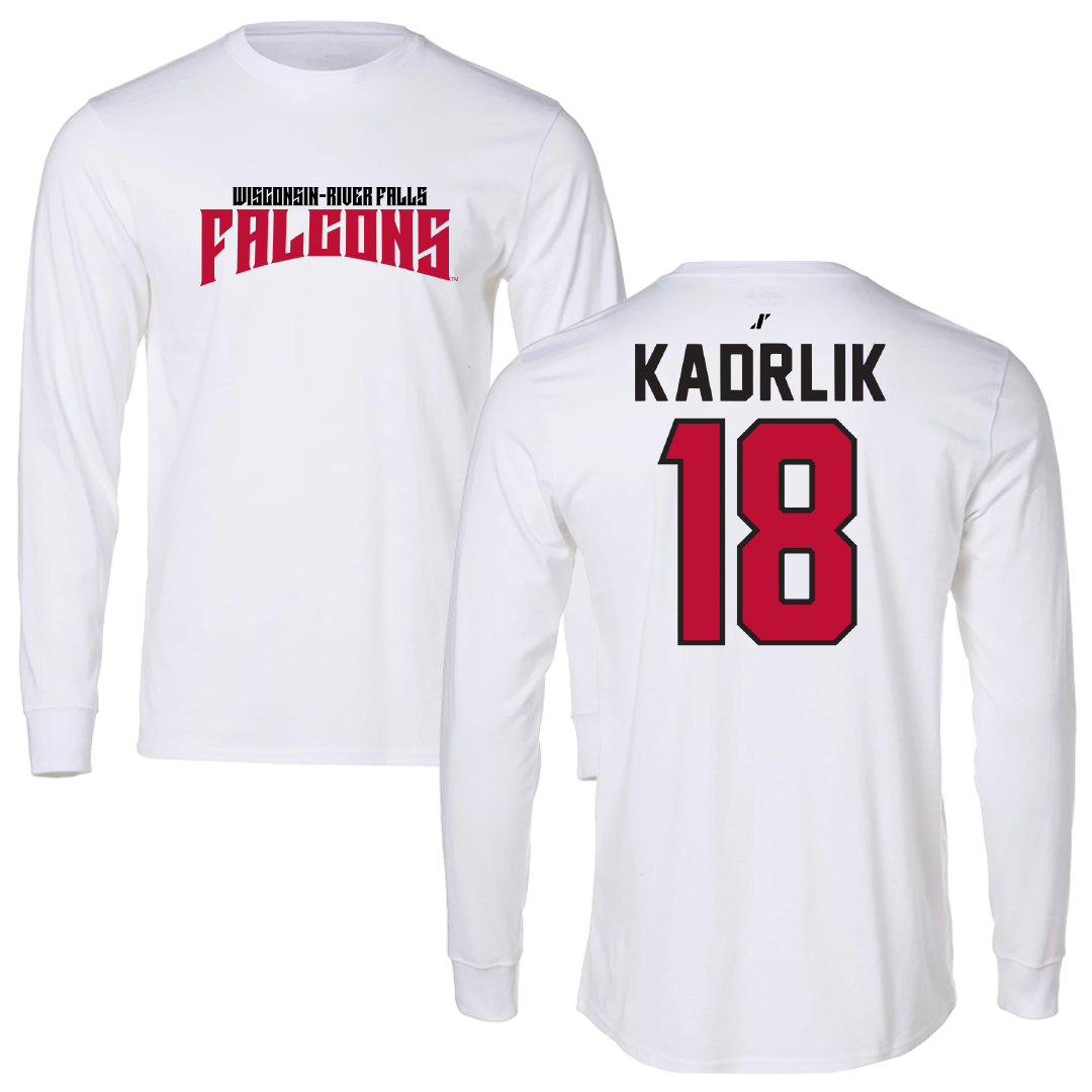 University of Wisconsin-River Falls Ice Hockey White Classic Performance Long Sleeve - #18 Makenna Kadrlik
