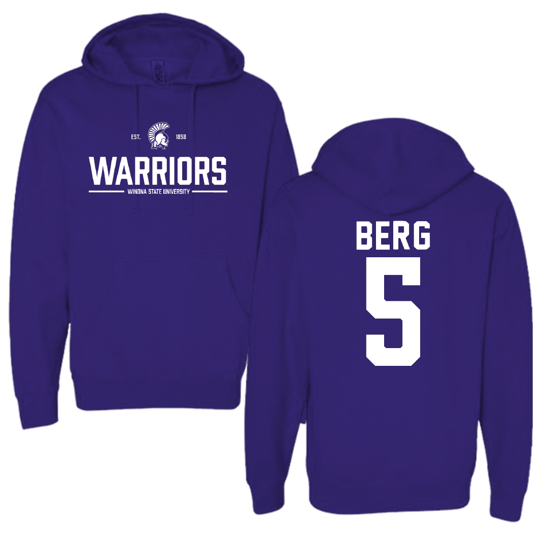 Winona State University Volleyball Purple General Hoodie - #5 Jayda Berg