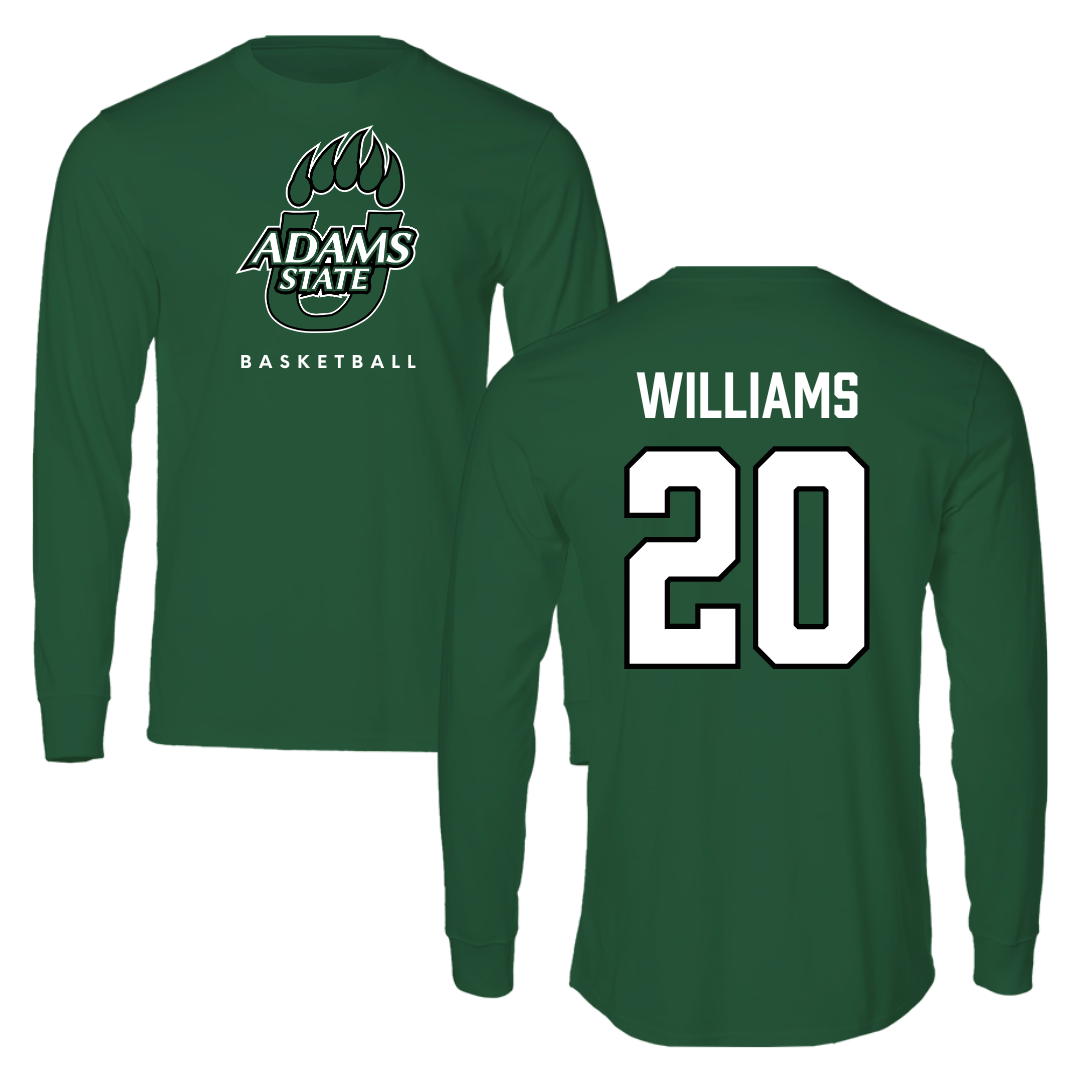 Adams State University Basketball Forest Green Long Sleeve - #20 Luke Williams