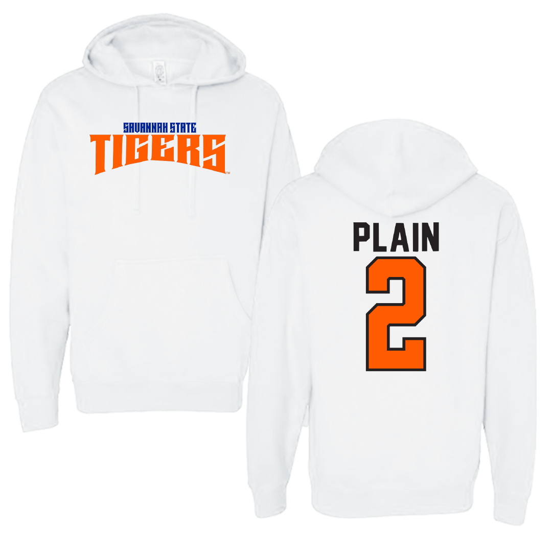 Savannah State University Basketball White Classic Hoodie - #2 Ayjay Plain