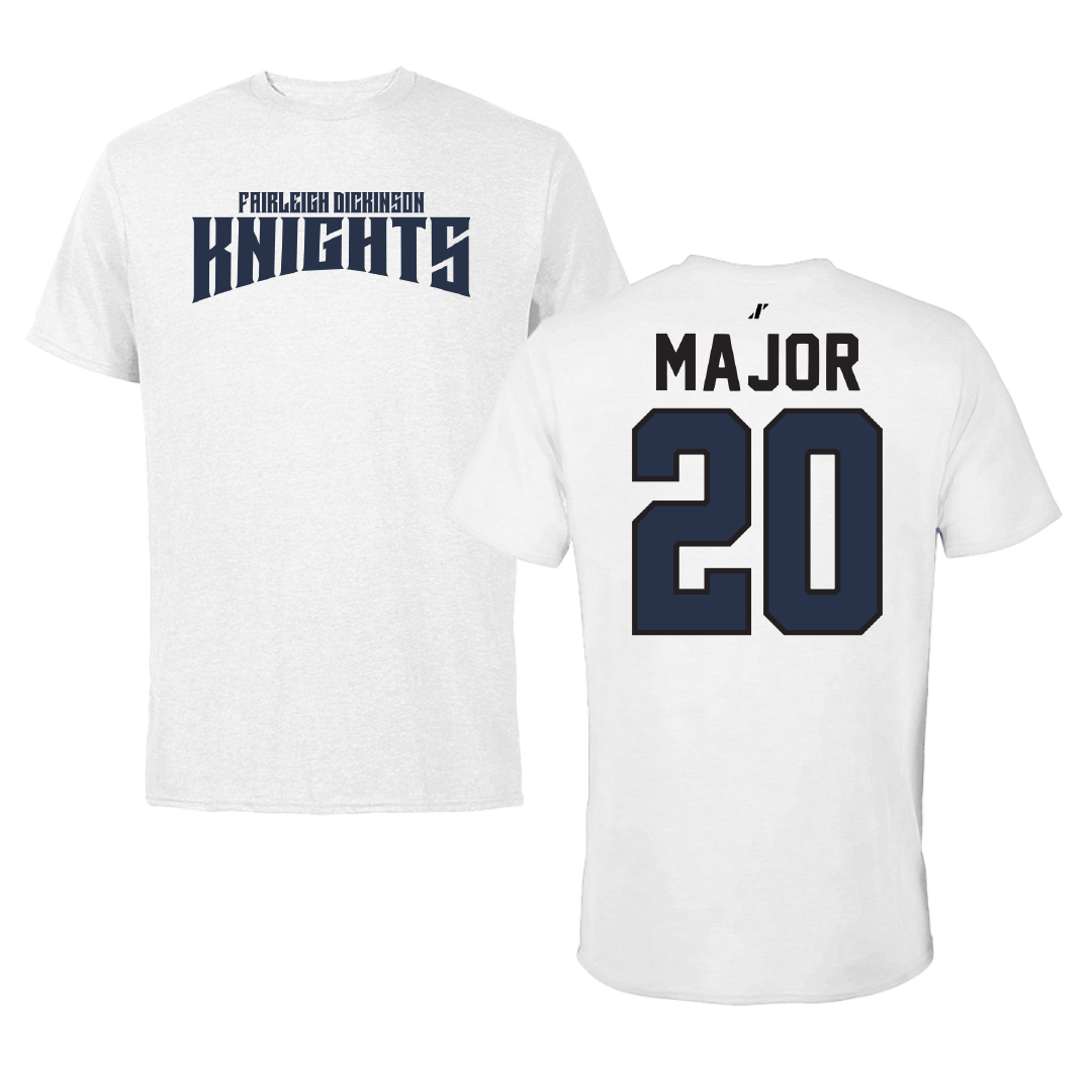 Fairleigh Dickinson University-Metropolitan Campus Soccer White Classic Tee - #20 Madison Major
