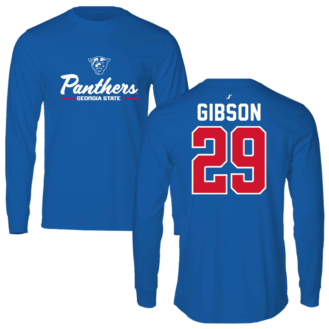 Georgia State University Football Blue General Performance Long Sleeve - #29 Dorian Gibson