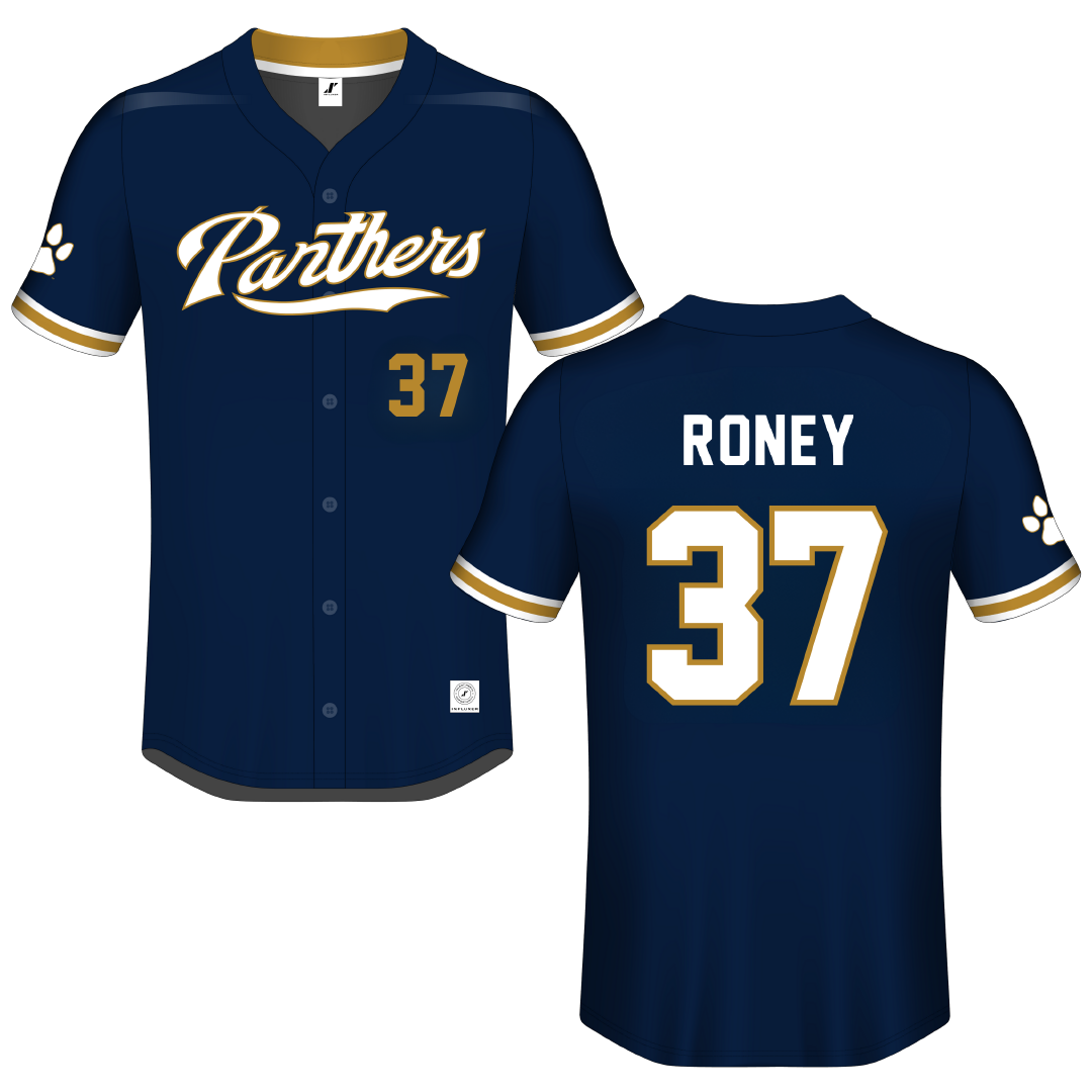 Florida International University Blue Button-Down Jersey - #37 Brendan Roney