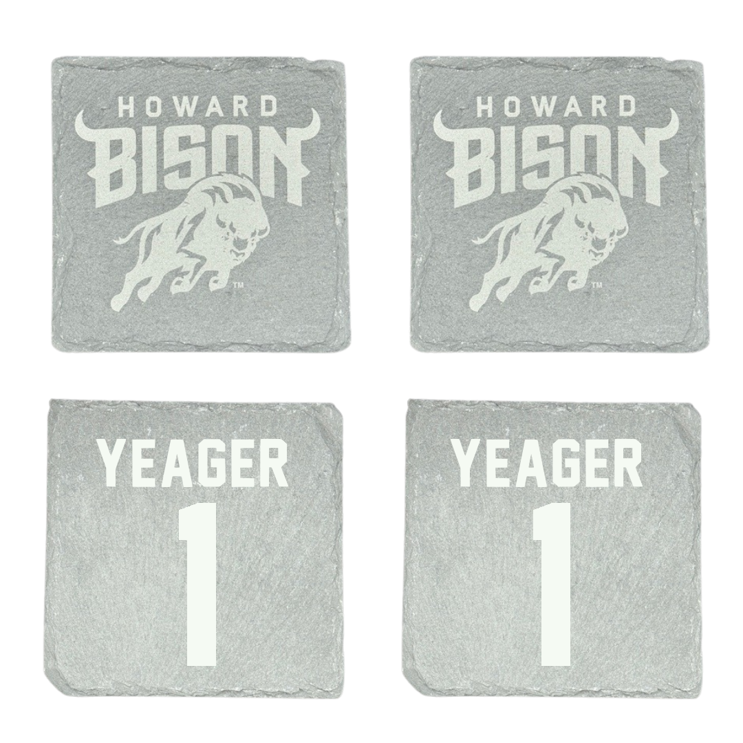 Howard University Football Stone Coaster (4 Pack)  - #1 Zach Yeager