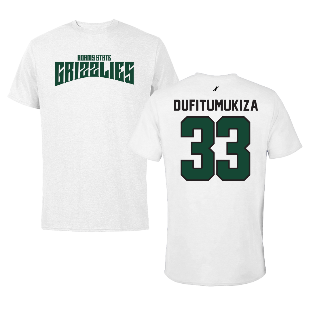 Adams State University Soccer White Classic Tee - #33 Frank Angelo Dufitumukiza