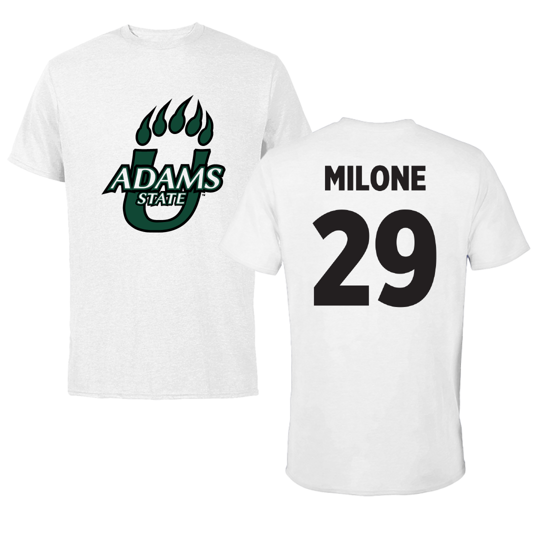 Adams State University Baseball White Performance Tee - #29 Alex Milone