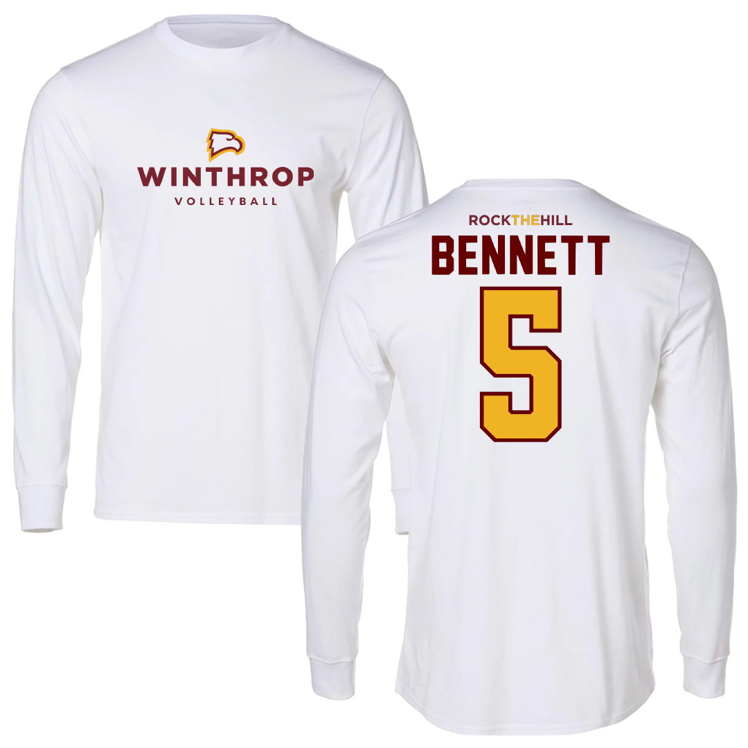 Winthrop University Volleyball White Long Sleeve - #5 Paige Bennett