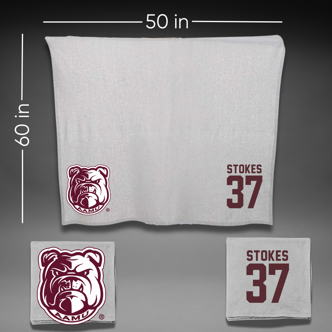 Alabama A&M University Baseball Gray Bulldog Blanket - #37 Kobe Stokes